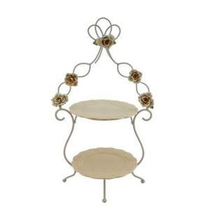 Soporte para pasteles de acero inoxidable de tres niveles, bandeja redonda reutilizable con asa decorativa para exhibir pasteles, decoración elegante para el hogar - Product Image 2