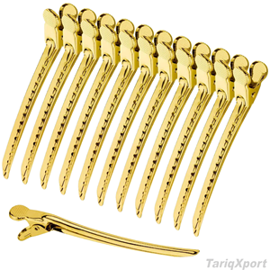 Pinzas de Pelo de Cocodrilo Metálicas de Alta Calidad, Pinzas de Pico de Pato para Estilismo de Salón, Juego de 12 Unidades Plateadas - Product Image 5