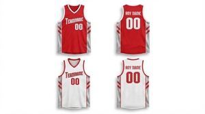 Camiseta de Baloncesto Sublimada Personalizada Rosa y Blanca, Unisex, Cuello en V, Sin Mangas, Absorbe la Humedad, Nombre del Equipo, Número 00, Todas las Temporadas, Adulto - Product Image 5