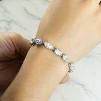 Pulsera de Diamantes de Corte Cojín de Platino al por Mayor, Chapada en Oro, Joyería Fina de Lujo con Moissanita para Mujer, Disponible