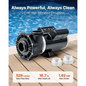 Pompa Elettrica Sundance 2 HP per SPA, Pompa per Vasca Idromassaggio a 2 Velocità, Porta da 2 Pollici, 139.5 GPM (Alta Velocità), 66.5 GPM (Bassa Velocità), 115V 60Hz, Telaio in Metallo 48 - Product Image 2