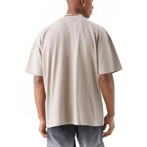 T-shirt Sportif Tricoté Coupe Boxy pour Homme 100% Coton Anti-Plis Col Rond avec Coutures Contrastantes Grande Taille Prix Abordable OEM - Product Image 3