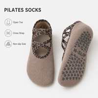 Chaussettes de Pilates personnalisées à bout ouvert, antidérapantes pour le yoga, respirantes, en tricot doux, emballage personnalisé pour studio de Pilates, exercice, marque privée