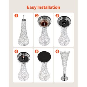 Juego de 4 Jarrones de Cristal Cilíndricos para Banquetes, Fáciles de Instalar, 20 cm de Alto, Centros de Mesa para Bodas y Decoraciones de Mesa - Product Image 6