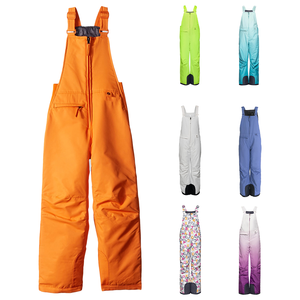 Pantalones de esquí impermeables para niños, con forro polar, bolsillos con cremallera, correas ajustables en los hombros, peto de esquí para invierno. - Product Image 2