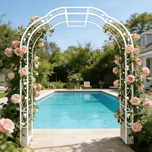 Arco da Giardino in Metallo W74.4 X H98.4, Pergola per Piante Rampicanti e Cancello per Rose - Product Image 5