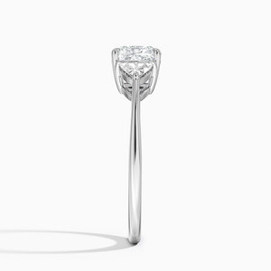 Bague BOJ 0142 en argent 925, coupe poire, luxe, sertissage à trois griffes, solitaire, diamant 2 carats, couleur D, VVS1, moissanite GRA - Product Image 3