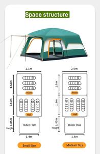6-8 Person Two Bedroom Family Camping Tent Spacious One Living Room Oxford Double Layer Quick Opening - Product Image 2
