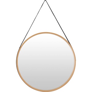 Espejo de Pared Moderno con Chapa de Roble y Correa Negra para Colgar, Decoración para el Hogar, Dormitorio y Baño - Product Image 2