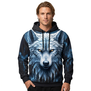 Unisex Performance Heat-Transfer Printed 100% Polyester Breathable Moisture Wicking <b>Hoodie</b> with Pocket for <b>Gym</b> Running Training - Product Image 5