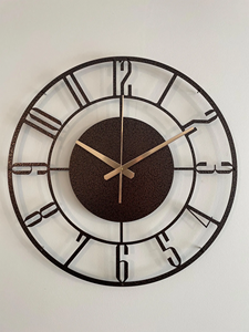 Hammered Bronze Wall <b>Clock</b>, Industrial <b>Clock</b> Gift, Large Mid Century Modern Metal Wall <b>Clock</b>, Unique Silent Wall <b>Clock</b> Gift, - Product Image 4