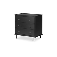Tables de chevet modernes en bois d'acajou de haute qualité avec 3 tiroirs et couleur noire pour appartement et villa