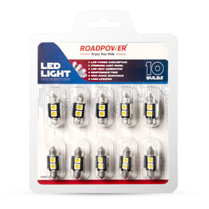 Roadpower (RP-ROOF10-G2) Lot de 10 lumières LED festoon de 31 mm pour l'intérieur et le toit de la voiture - Blanc froid 6000K, 15 g chacune - Product Image 2