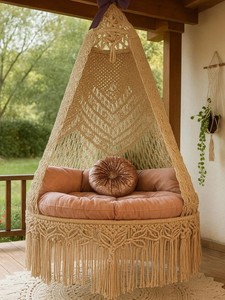 <b>Macrame</b> Swing <b>Chair</b>,Hammock <b>Chair</b>,<b>Hanging</b> <b>Chair</b>,Porch Swing, Indoor Swing, Swing Bed, Rocking Swing <b>Chair</b>,Bohemian <b>Chair</b> - Product Image 3