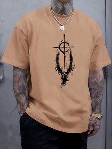 Wings Graphic Print Men's Crew Neck Short Sleeve Loose Breathable Quick Dry T-Shirts Summer Trendy Casual Comfortable Outdoor - Product Image 5