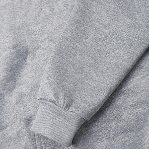 2026 Wholesale Prices <b>Men's</b> Loose Fit Solid <b>Grey</b> <b>Hoodie</b> Pullover Sweatshirt with Kangaroo Pocket and Red Drawstrings OEM ODM - Product Image 4