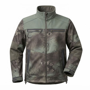 Veste softshell de chasse pour homme, imperméable, coupe-vent, légère, respirante, avec plusieurs poches zippées - Product Image 1