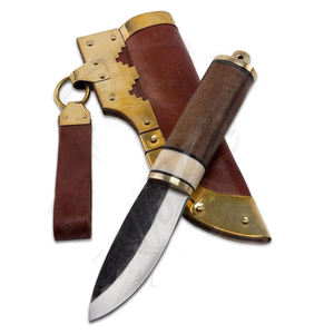 Couteau Puukko artisanal sur mesure |   Couteau de brousse nordique à lame fixe en acier à haute teneur en carbone |   Couteau de chasse et de camping avec étui en cuir - Product Image 1