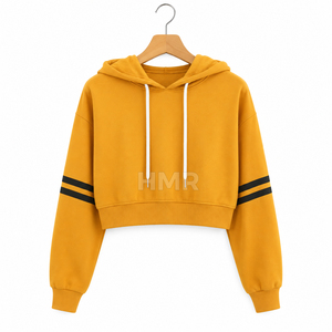 HMR Sorority Sisterhood Super Crop Sports Hoodie Drawstring Drop Shoulder Hollow Casual Winter Street Sport Style - Product Image 5