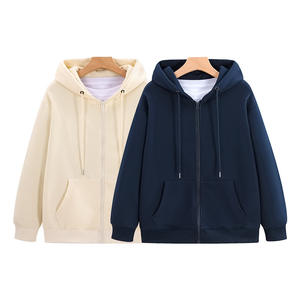 เสื้อสเวตเชิ้ตแบบสวมใส่สบาย สไตล์สตรีทแวร์ ผ้าฝ้ายผสมโพลีเอสเตอร์ 100% เนื้อหนา  แบบซิป  ไซส์ใหญ่พิเศษ  สำหรับทั้งชายและหญิง  รับสั่งทำได้ - Product Image 1