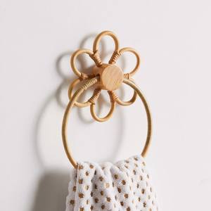 Anneaux porte-serviettes de luxe en rotin en forme de fleur, fournisseur de supports pour serviettes - Product Image 4