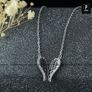 <b>Angel</b> Wing Pendant Necklace 925 Sterling Silver Diamond Look Pendant Women Elegant Jewelry Wholesale - Product Image 4