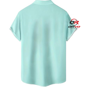 Chemise hawaïenne décontractée ORVO Sports pour homme, manches courtes, col rabattu, imprimé perroquet, vêtement d'été respirant en polyester - Product Image 4