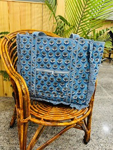 Sac fourre-tout bohème matelassé en coton à motif floral avec volants, fermeture ouverte, deux poignées, pour le shopping, sac à bandoulière pour femme - Product Image 6