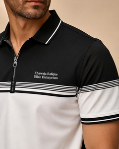 Nouvelle chemise à manches courtes personnalisée respirante en polyester/coton avec logo brodé sur le devant, haute qualité pour hommes, en vente en ligne à prix réduit - Product Image 2
