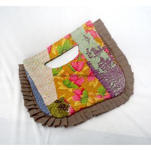 Sac messager en patchwork brodé Suzani en coton fait main, fermeture magnétique, volants, mode, fête, cosmétiques, cadeaux pour femmes - Product Image 4