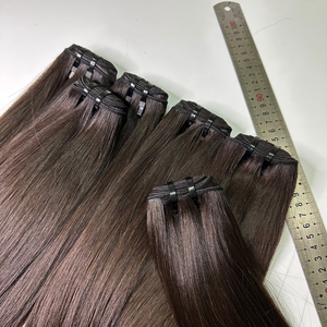 Top qualité Double dessiné extrémité épaisse vierge cheveux humains génie trame mince doux Remy Invisible Machine trame Extension de cheveux - Product Image 3