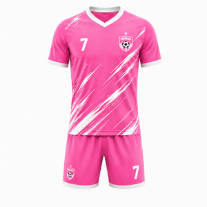 ชุดฟุตบอลชายพร้อมเสื้อและกางเกงขาสั้นแบบสั่งทำพิเศษ ชุดกีฬาทีมแห้งเร็วสำหรับการฝึกซ้อมและการแข่งขันลีก - Product Image 1