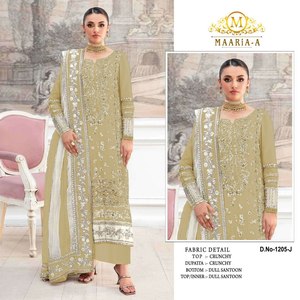 Ensemble Kurti et Pantalon Dupatta pour femme, en tissu de soie Georgette brodé, longueur genou, non cousu, inspiré des célébrités, pour les fêtes, vente en gros - Product Image 4