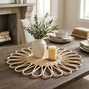 AG Elements Plato Decorativo de Ratán de 18 Pulgadas, Tejido a Mano, Ecológico, para Mesa de Comedor, Bodas y Hogar - Product Image 6