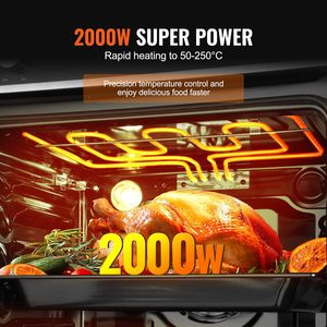 24\" Electric Built-in Wall Oven with 6 <b>Cooking</b> Functions & 2000W Single Wall Oven 2.68 Cu.Ft 2000W El <b>Timer</b>" - Product Image 4
