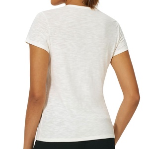 Venta al por mayor 100% algodón mujeres camisetas moda caliente transpirable secado rápido verano Tops logotipo personalizado Jersey tela de alta calidad - Product Image 3
