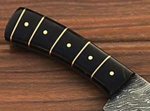 Cuchillo de Caza de Acero de Damasco Hecho a Mano, Personalizable, DIY, OEM, con Mango de Cuerno de Búfalo, Cuchillo de Camping para Exteriores Hecho a Medida - Product Image 2