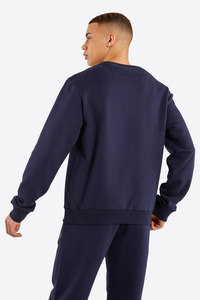 Nueva llegada, sudadera de alta calidad, transpirable, básica, color azul marino oscuro, cuello redondo, para hombre, sudadera personalizada de mezcla de algodón a precio de fábrica. - Product Image 5
