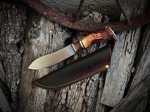 Cuchillo utilitario de punta afilada SHARP POINT TRADES, hoja de acero, mango de madera, 0.5 mm de grosor, 6.7 pulgadas de longitud total, 3 años de garantía, calidad DIY - Product Image 1