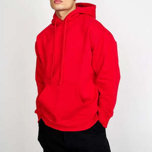 Sudaderas con capucha de diseño único en color rojo sólido para hombre, antibacterianas, de manga larga, tela de algodón, nuevas y populares sudaderas con capucha para hombre. - Product Image 6