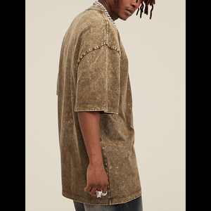 Nouveau design, été, léger, 100% coton, écologique, surdimensionné, impression de logo personnalisée, col rond, manches courtes, t-shirts pour hommes - Product Image 4