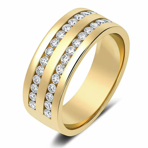 RATAN JEWELS Round Cut Lab Grown Diamond Half Eternity Wedding Band <b>for</b> <b>Men</b> 14K Gold VS1 F Color <b>for</b> Certified Engagement <b>Ring</b> - Product Image 6