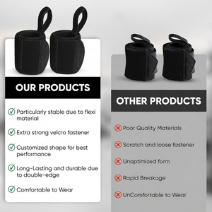 Manufacture Soft Breathable Compression Wrist <b>Brace</b> Belt Hook Loop Closure for Sports Weight Lifting Gym Fitness Protection <b>Men</b> - Product Image 6