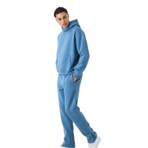 Chándales de algodón OEM Sudadera con capucha Pantalón de sudor Chándal para hombres Apilados Flared Joggers Hombres Conjuntos de Jogger de dos piezas - Product Image 1