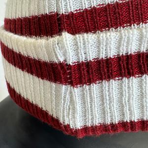 Gorro de Punto a Rayas Personalizado al por Mayor, Gorro de Invierno Unisex con Bordado de Chenilla, Marca Privada - Product Image 5