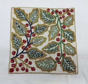 Handmade Beaded Placemat Round <b>Table</b> <b>Mat</b> Embroidered Floral Decorative <b>Mats</b> for Home Hotel Wedding Party - Product Image 3