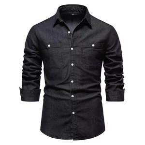 Chemise en jean pour homme de haute qualité, manches longues, style décontracté, tissu en coton respirant, design boutonné, parfaite pour les hommes, vente chaude 2026 - Product Image 3
