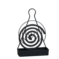 Porte-encens en spirale en métal gris avec support décoratif toutes saisons pour diffuseur d'aromathérapie en liège