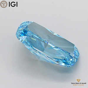 Diamant de laboratoire CVD de couleur bleu vif fantaisie, pureté VVS2, taille coussin, 3,00 carats, certifié IGI, pour fiançailles spéciales - Product Image 5
