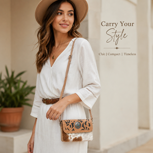 Portefeuille en cuir de vachette véritable fait main Coral Accentua pour femme, porte-cartes RFID en cuir véritable, pochette de voyage style western - Product Image 4